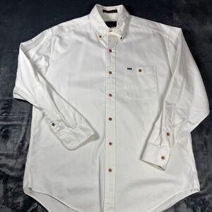 Alexander Julian Colours Mens White Button Down Long Sleeve Shirt M 100% Cotton